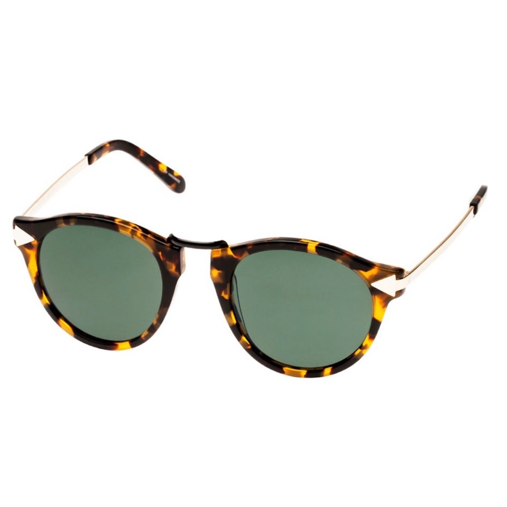 Karen Walker Helter Skelter Crazy Tortoise Sunglasses w/ Green Lens
